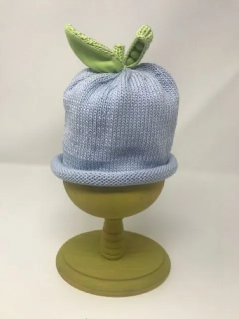 1-2 Y Light Blue Cotton Knit Sweet Pea Hat