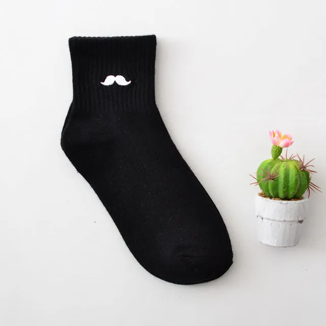 35-40 Unisex Cotton Harajuku Socks for Women Men Ulzzang Calcetines Black White Japanese Socks