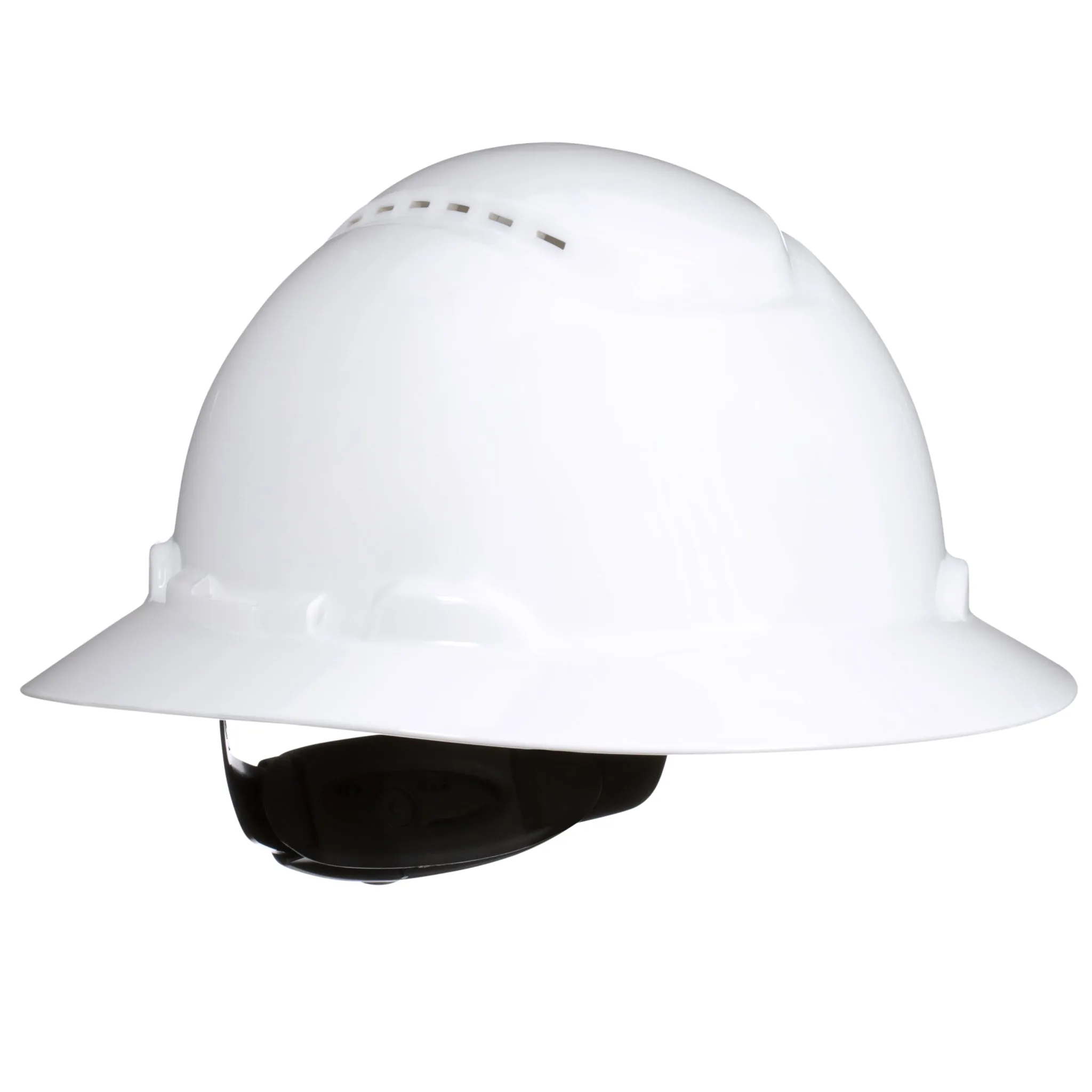 3M SecureFit Full Brim Hard Hat H-801SFV-UV, White, Vented, 4-Point Pressure Diffusion Ratchet Suspension, w/UVicator,  1 Each