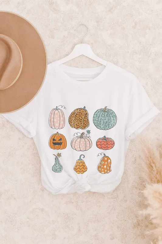 9 COLORFUL PUMPKINS GRAPHIC TEE