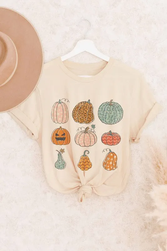 9 COLORFUL PUMPKINS GRAPHIC TEE