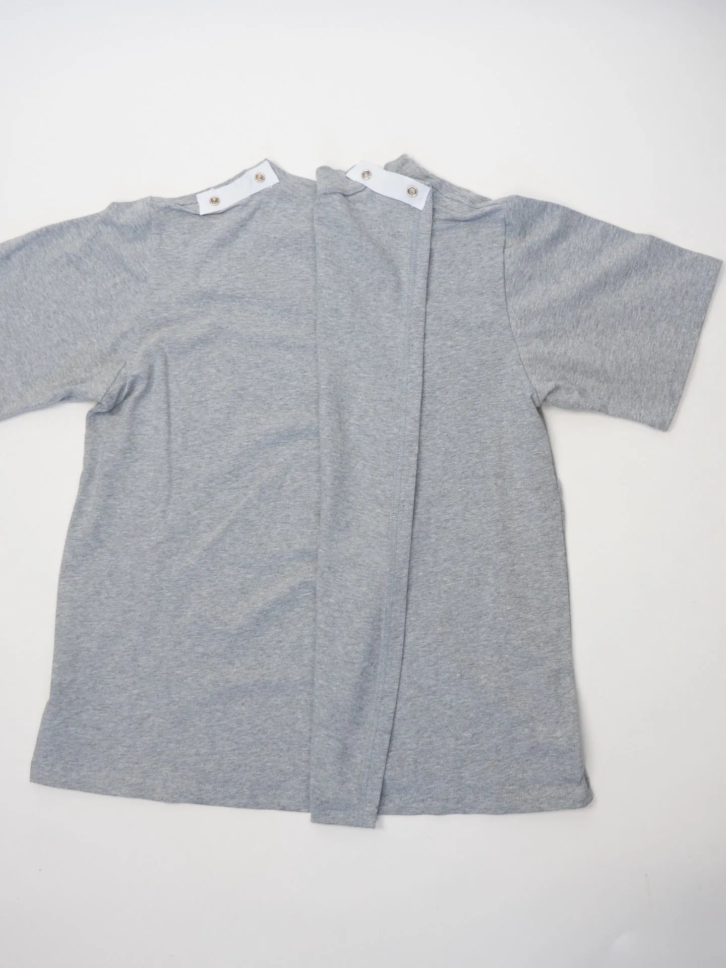 Adaptive Open Back Crew Neck T-Shirt, Grey Cotton