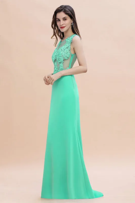 Amazing Sleeveless Peapock Mermaid Evening Dress with 3D-Floral Appliques