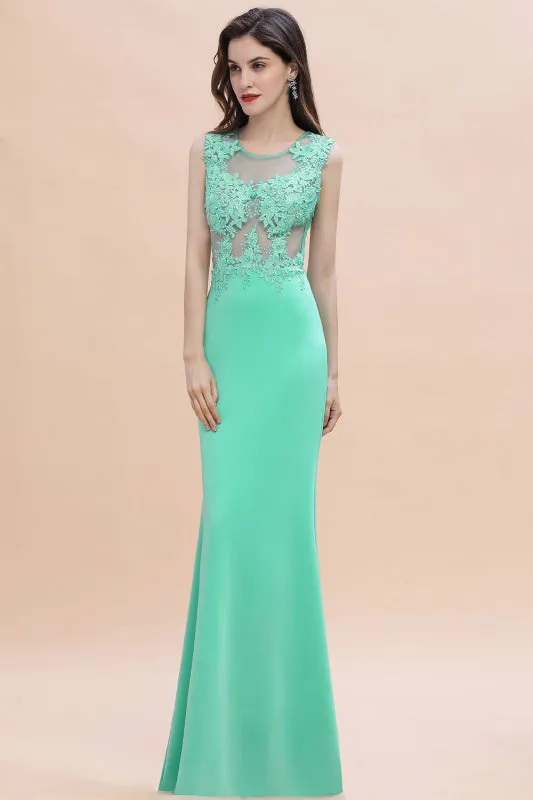 Amazing Sleeveless Peapock Mermaid Evening Dress with 3D-Floral Appliques