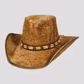 Ambush | Mens Leather Outback Hat with Bead Trim