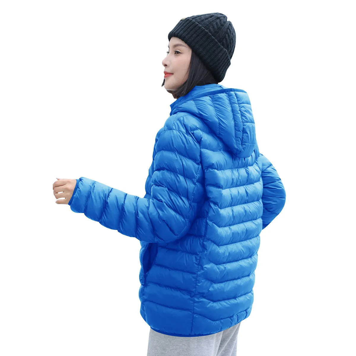 Anniou Dual Switch Unisex Hooded Winter Heating Coat