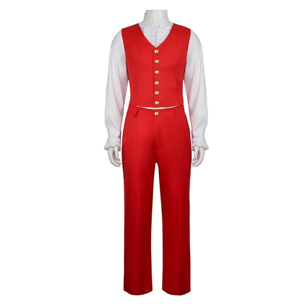 Beetlejuice 2 Michael Keaton Costume Red Suit for Men Kids Party Halloween