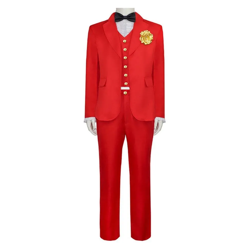 Beetlejuice 2 Michael Keaton Costume Red Suit for Men Kids Party Halloween