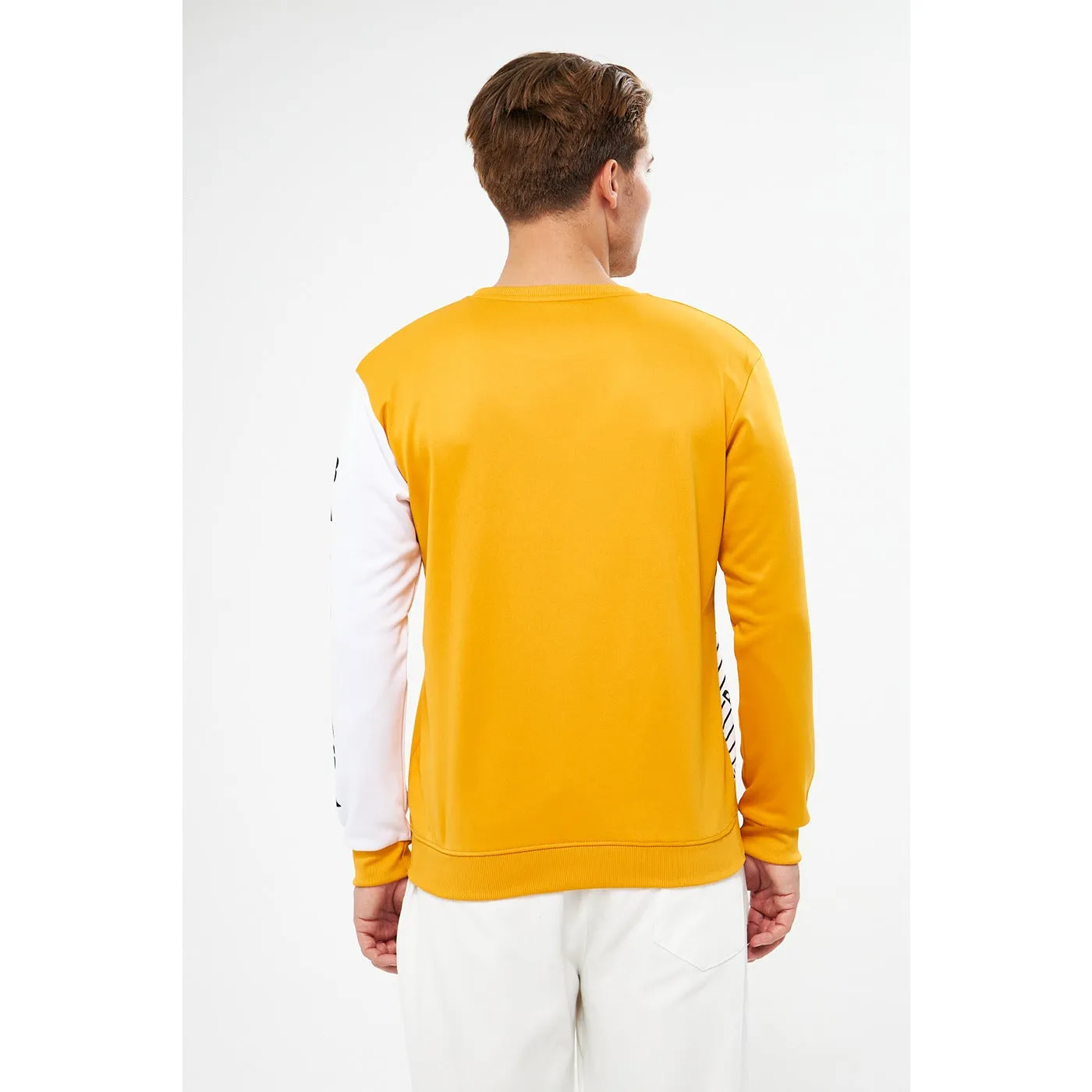 BGA Mustard Sleeves Contrast Sweatshirt