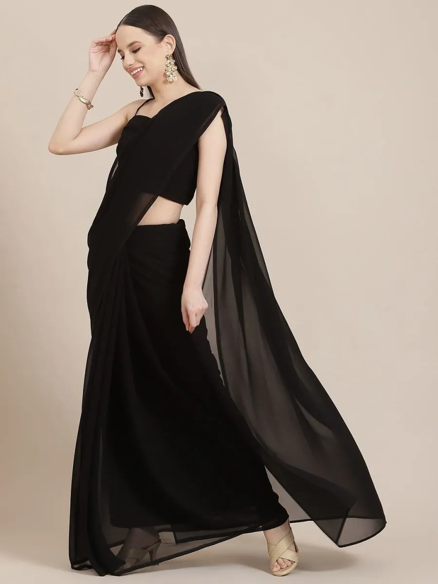 Black Georgette Saree with Jacket