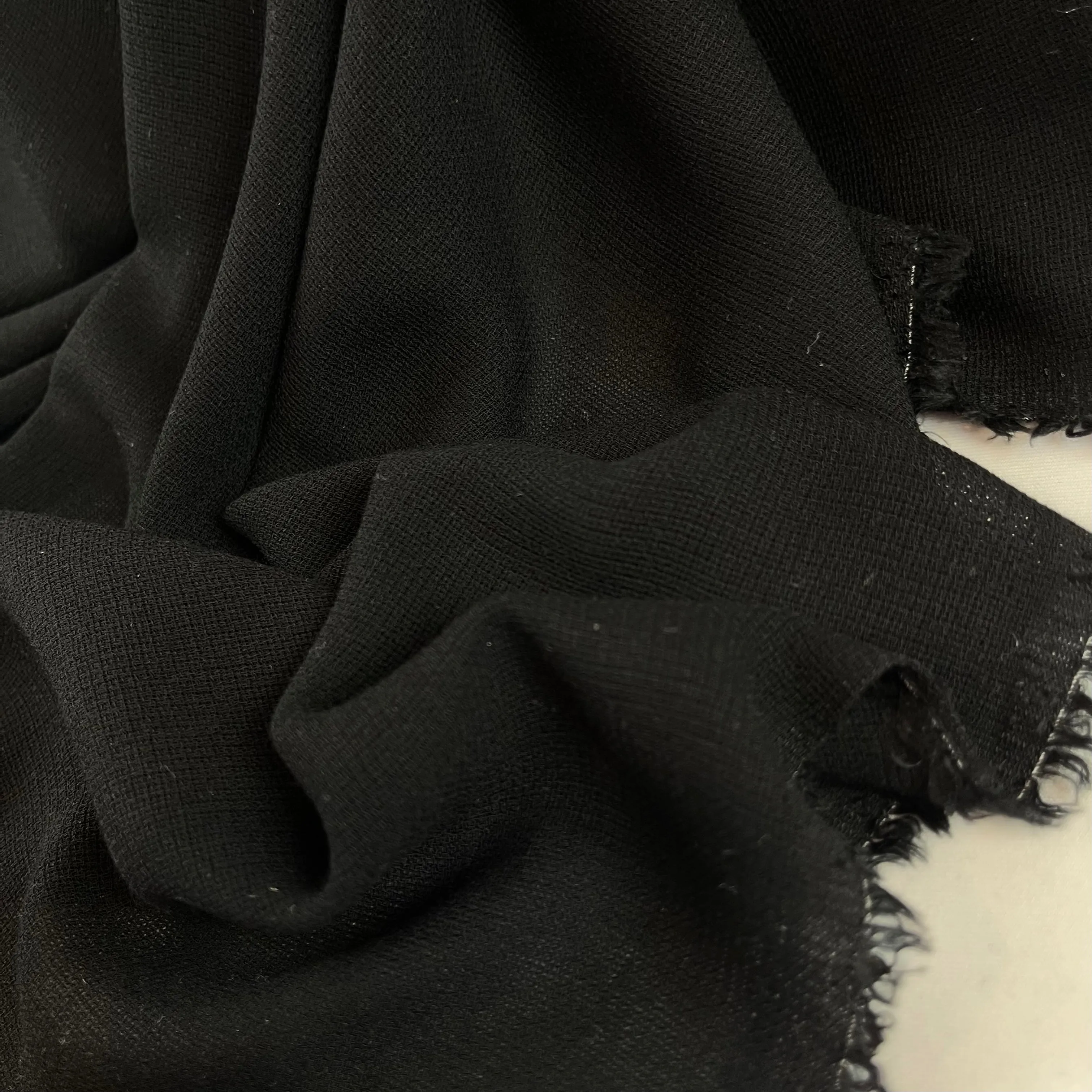 Black open weave viscose crepe