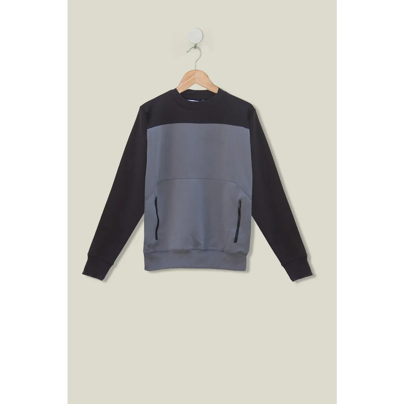 Black Pocket Color Block Sweat