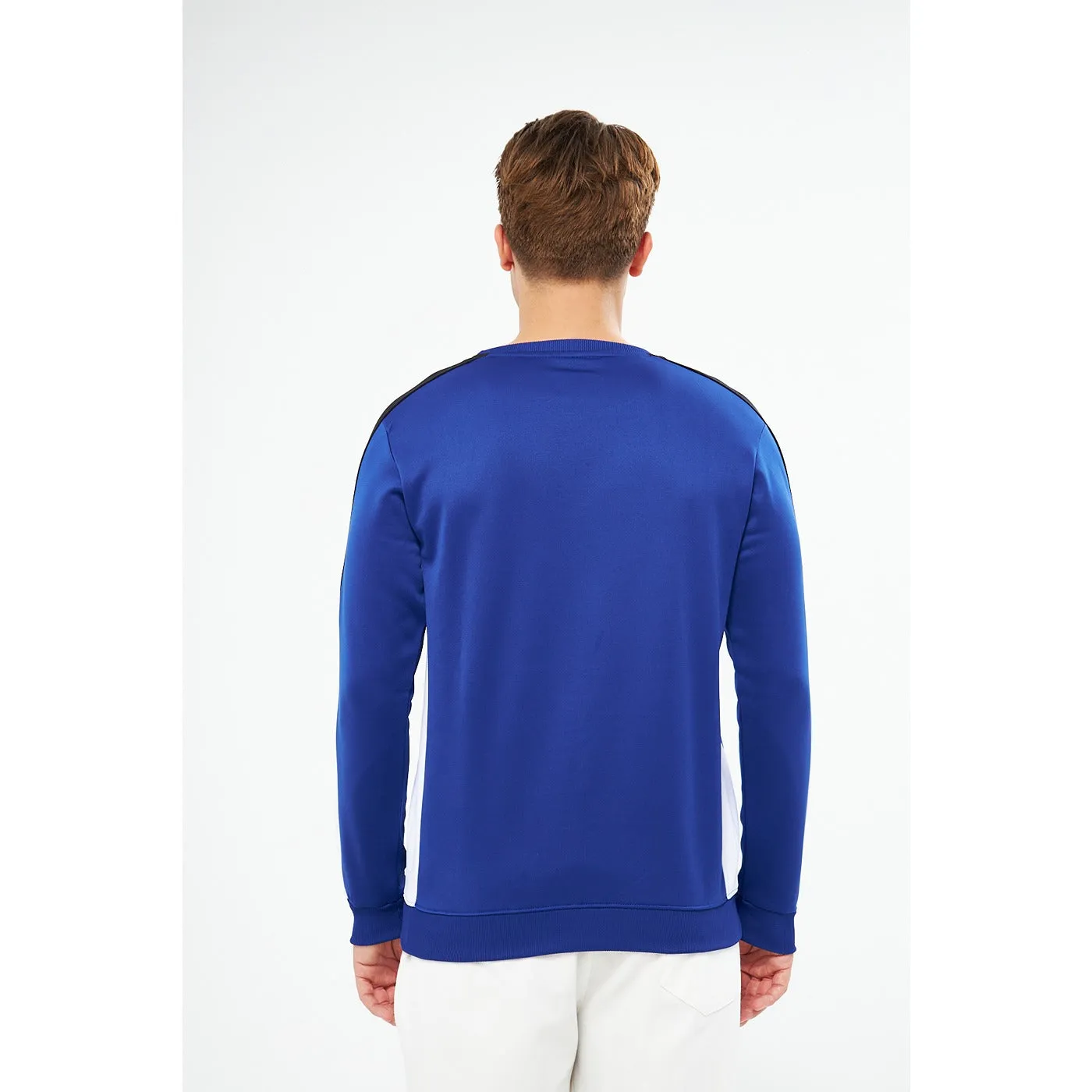 Blue Stripe Crew Neck Sweatshirt