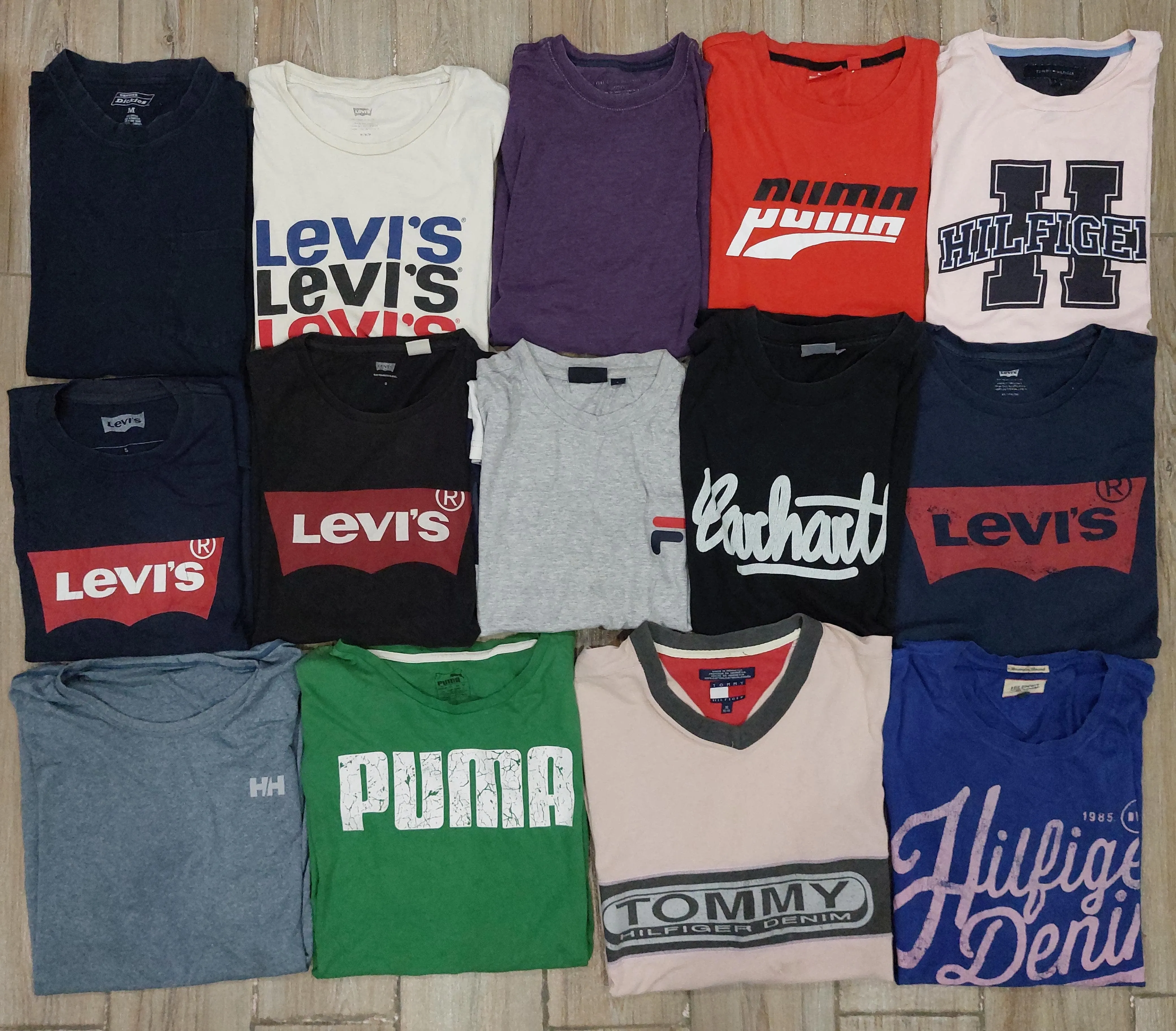 Branded Round Neck T-Shirts - 15 Pieces