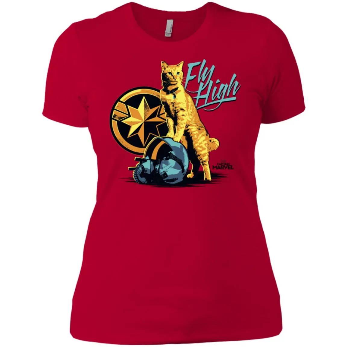 Captain Marvel Symbol Goose Fly High Women Cotton T-Shirt