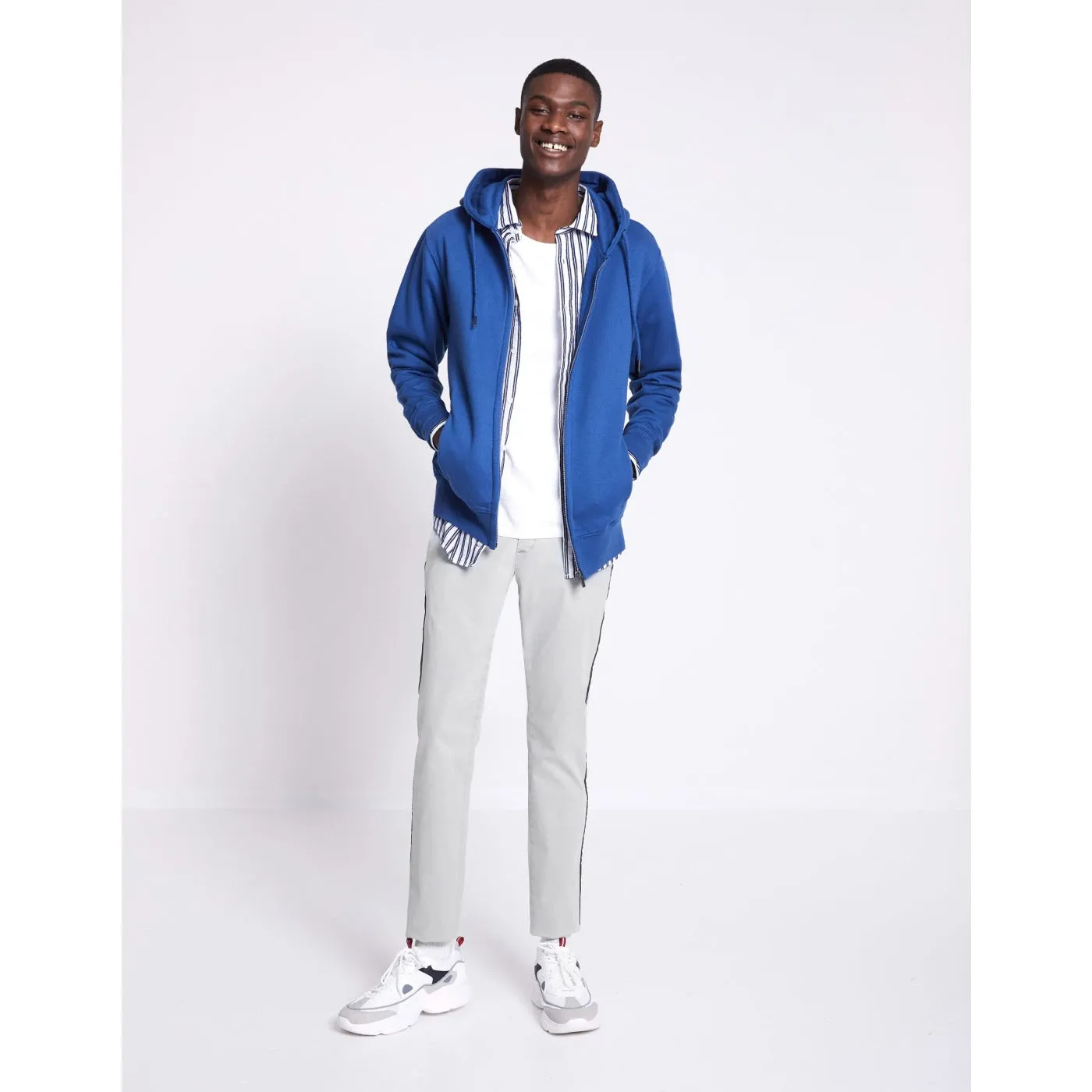 Celio Royal Blue Hooded zip sweatshirt