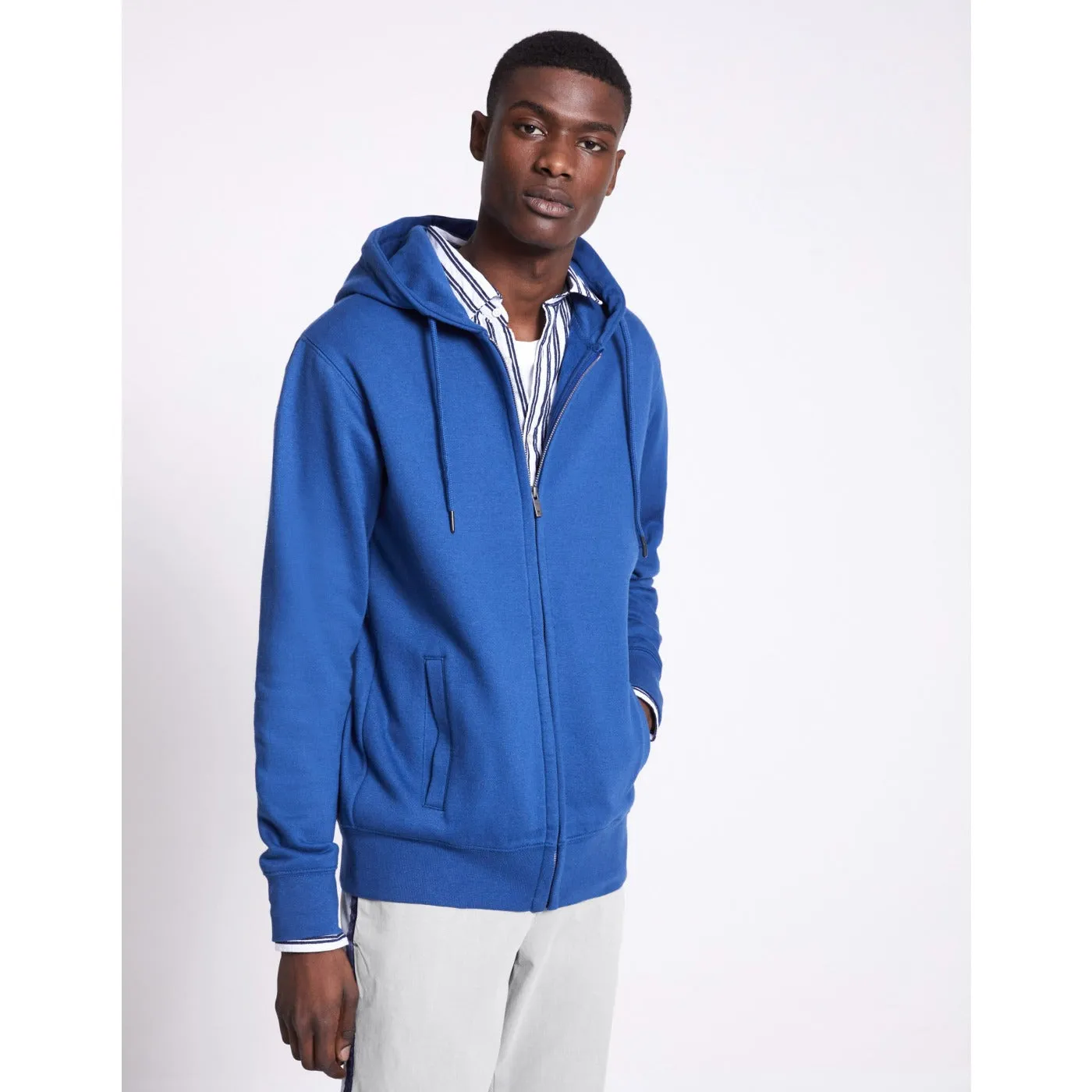 Celio Royal Blue Hooded zip sweatshirt