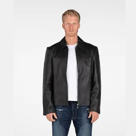 Classic Zip-Up Leather Jacket for Men