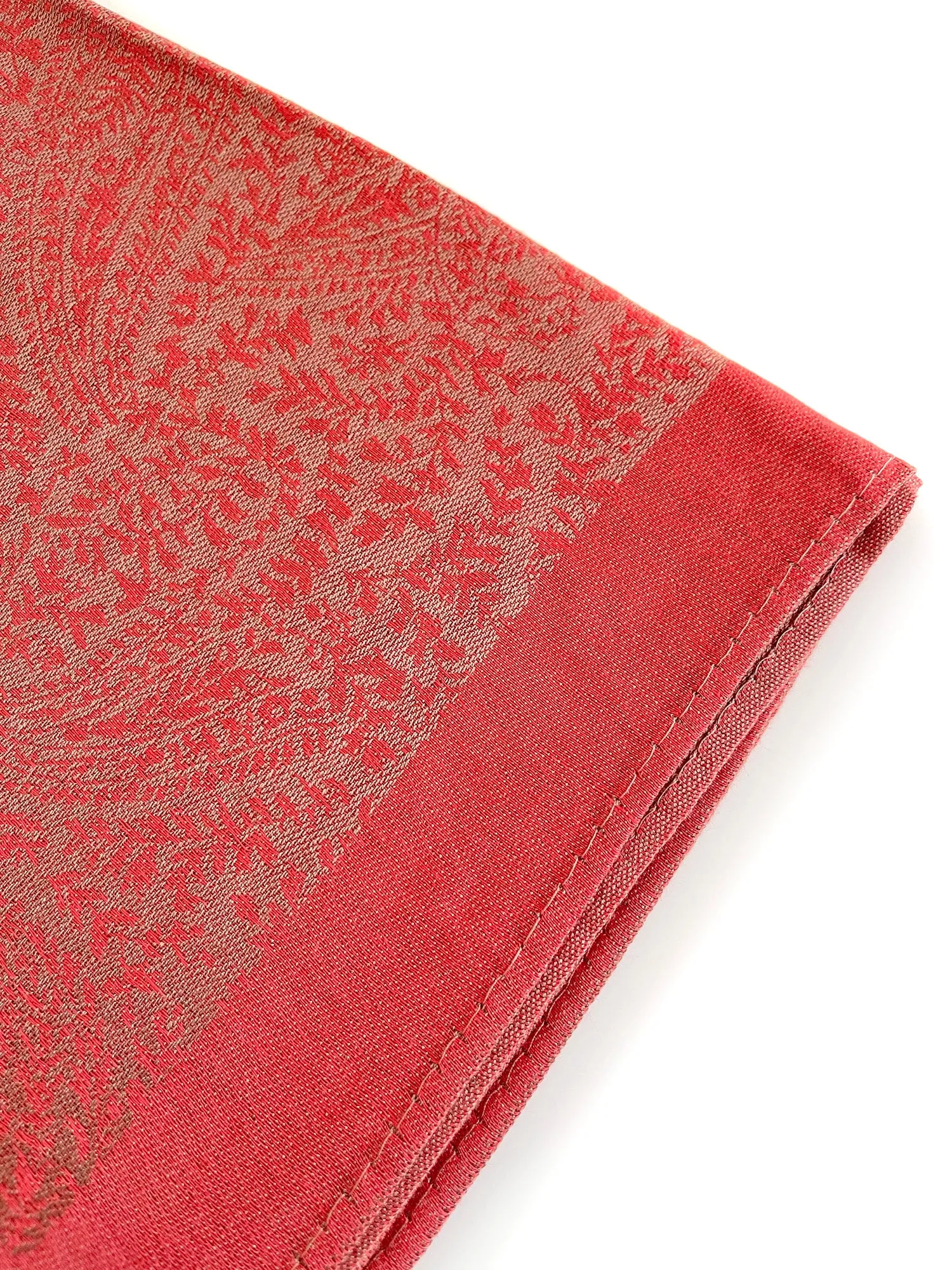 CORAL PAISLEY PRINT REVERSIBLE PASHMINA SHAWL SCARF