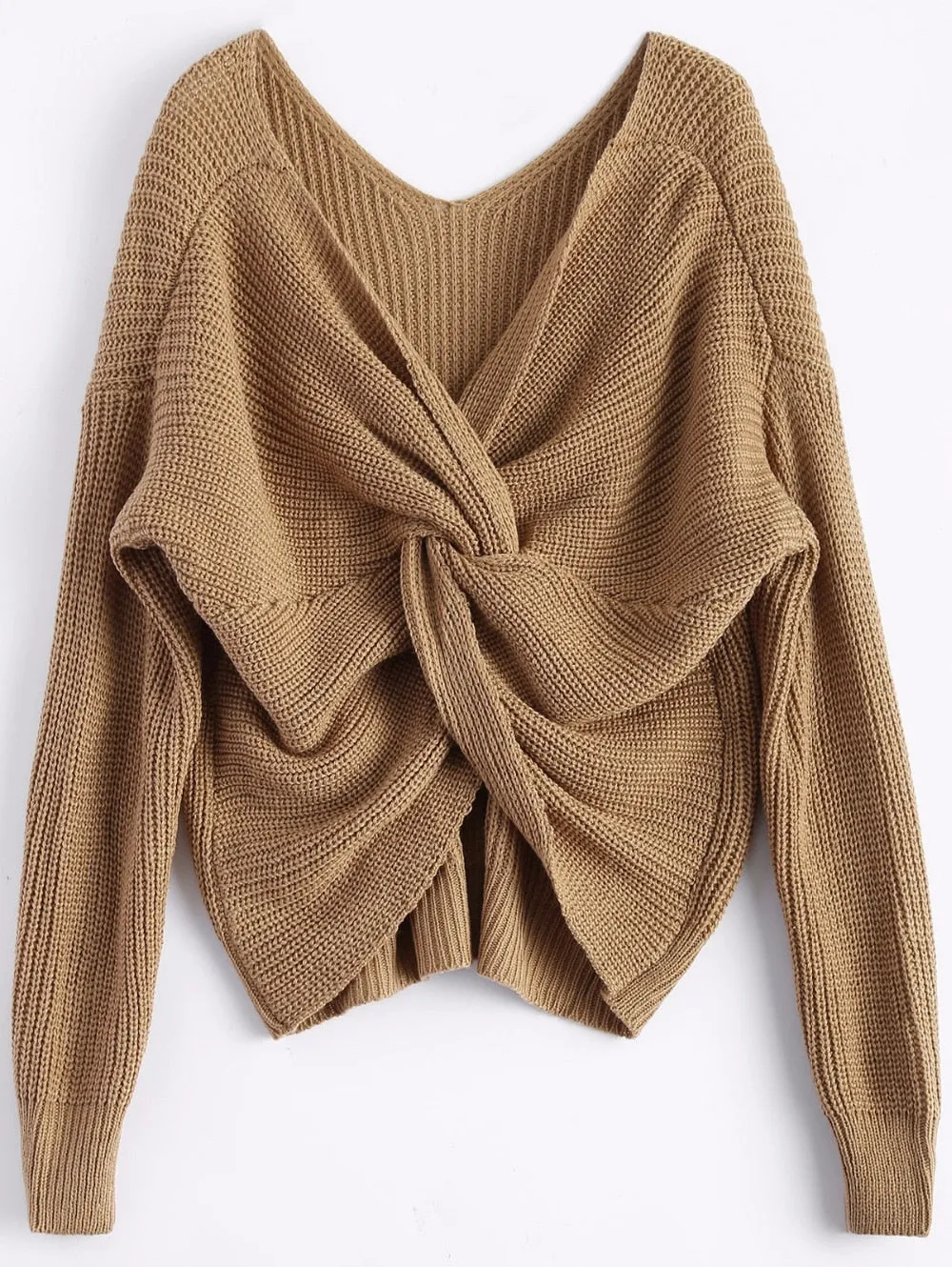 Criss Cross Sweater - Beige