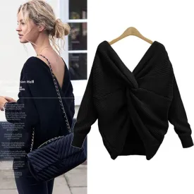 Criss Cross Sweater - Black