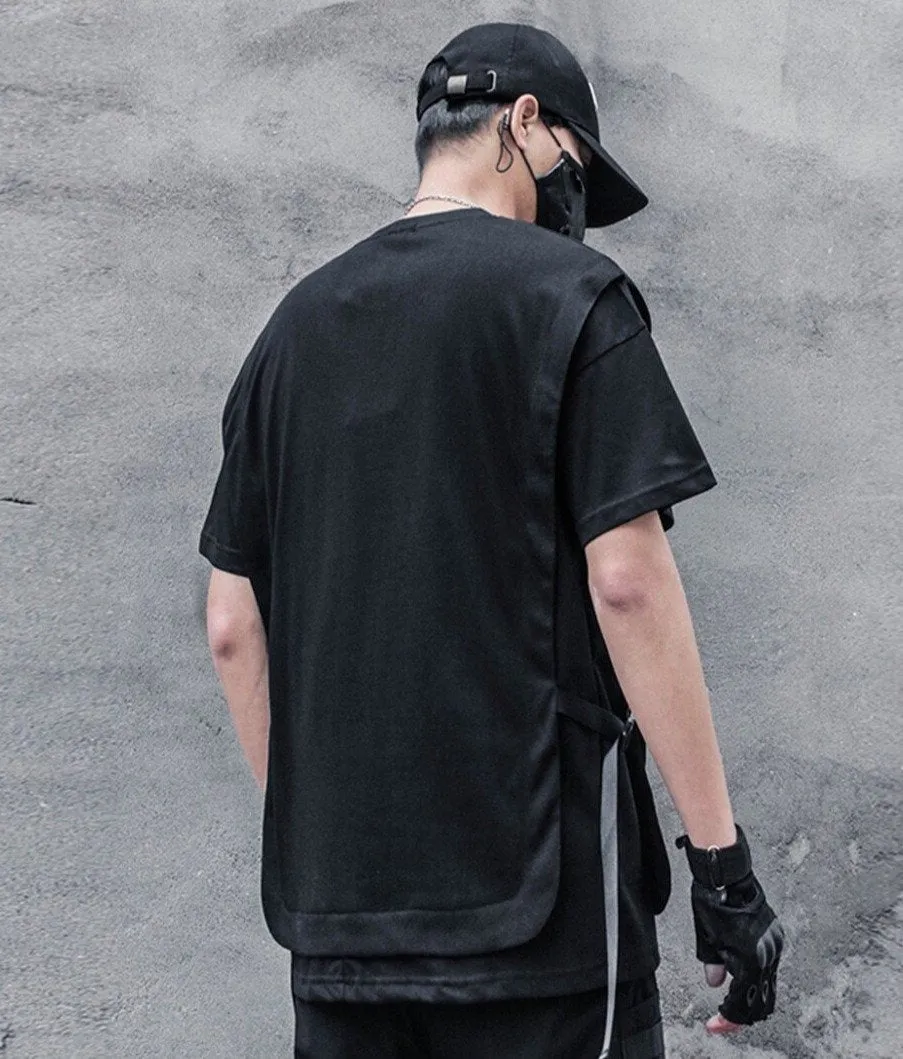 Double Layer Strapped T-Shirt