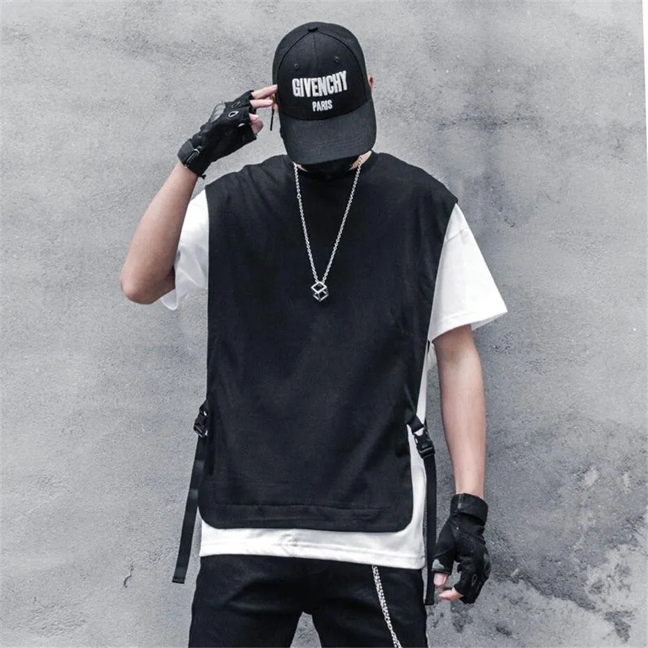 Double Layer Strapped T-Shirt