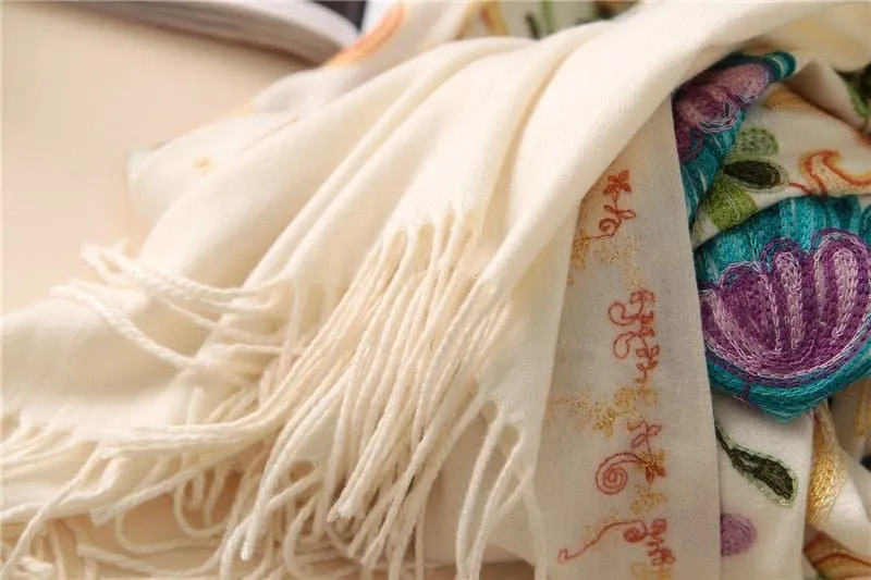 Embroidery Cashmere Wraps - Luxuriously Soft and Warm Scarves for Women and Men