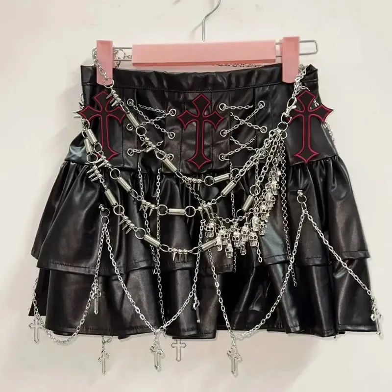 Flytonn-Lolita Cross Short skirts gothic clothes y2k clothes y2k fashion Punk Short skirts Gothic Short skirts harajuku Short skirts