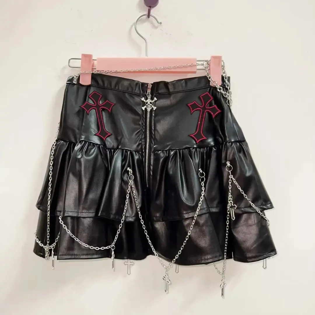 Flytonn-Lolita Cross Short skirts gothic clothes y2k clothes y2k fashion Punk Short skirts Gothic Short skirts harajuku Short skirts