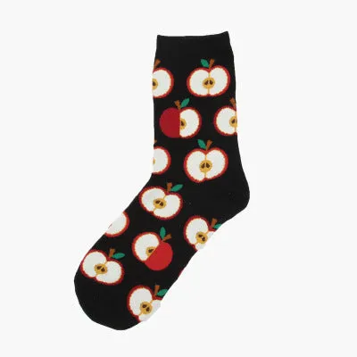 Foot 22-27cm Socks Food Delicious Omelette Fruit Sushi Sake Doughnut Lollipop Salmon Avocado Apples Cupcake Lolly Bacon Toast Hi