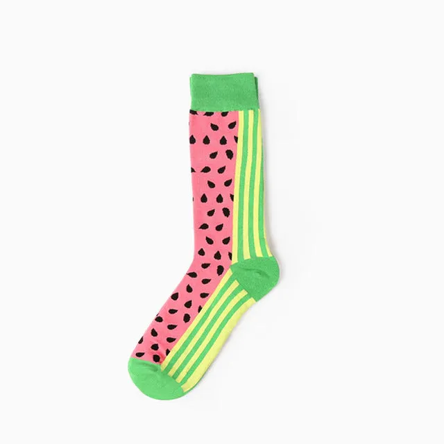 Foot 22-27cm Socks Food Delicious Omelette Fruit Sushi Sake Doughnut Lollipop Salmon Avocado Apples Cupcake Lolly Bacon Toast Hi