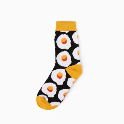 Foot 22-27cm Socks Food Delicious Omelette Fruit Sushi Sake Doughnut Lollipop Salmon Avocado Apples Cupcake Lolly Bacon Toast Hi