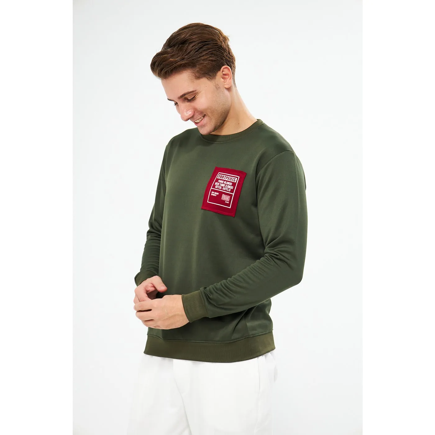 Green Raw Patch Sweatshirt