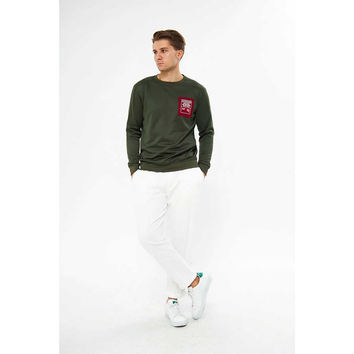 Green Raw Patch Sweatshirt