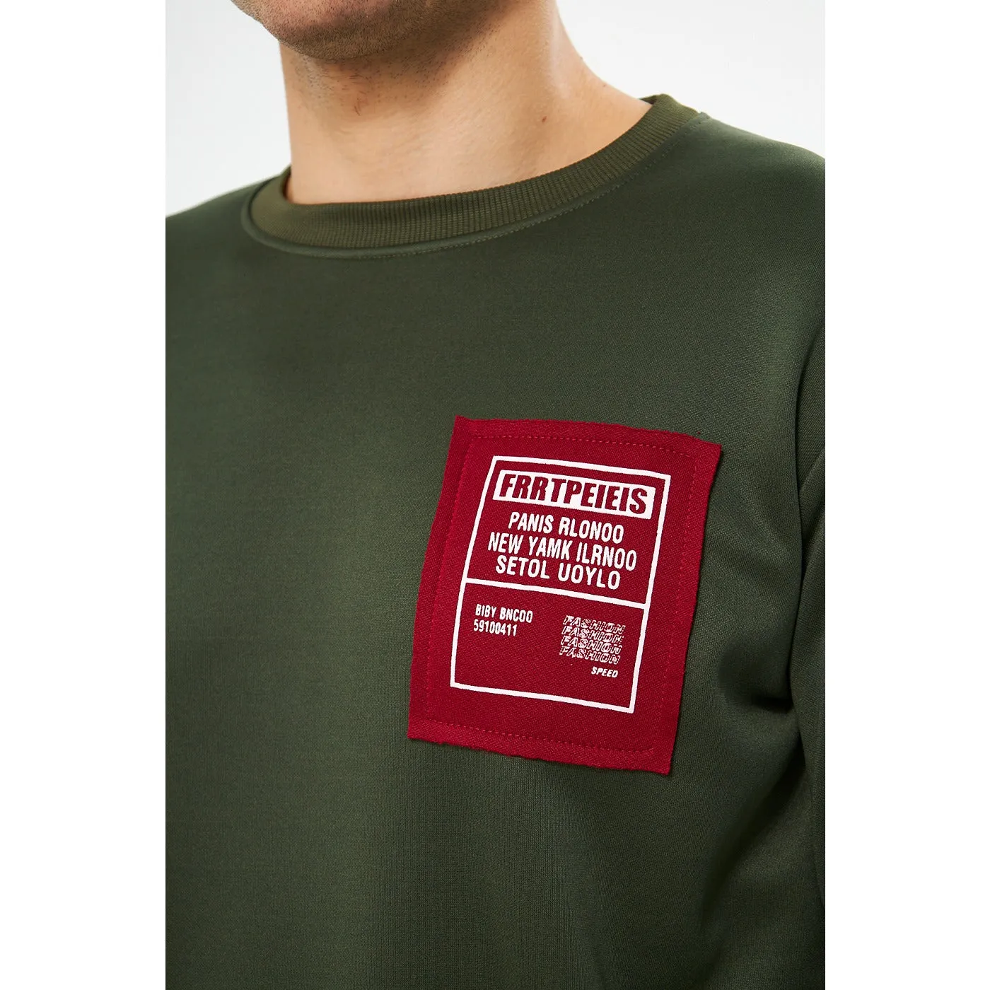 Green Raw Patch Sweatshirt