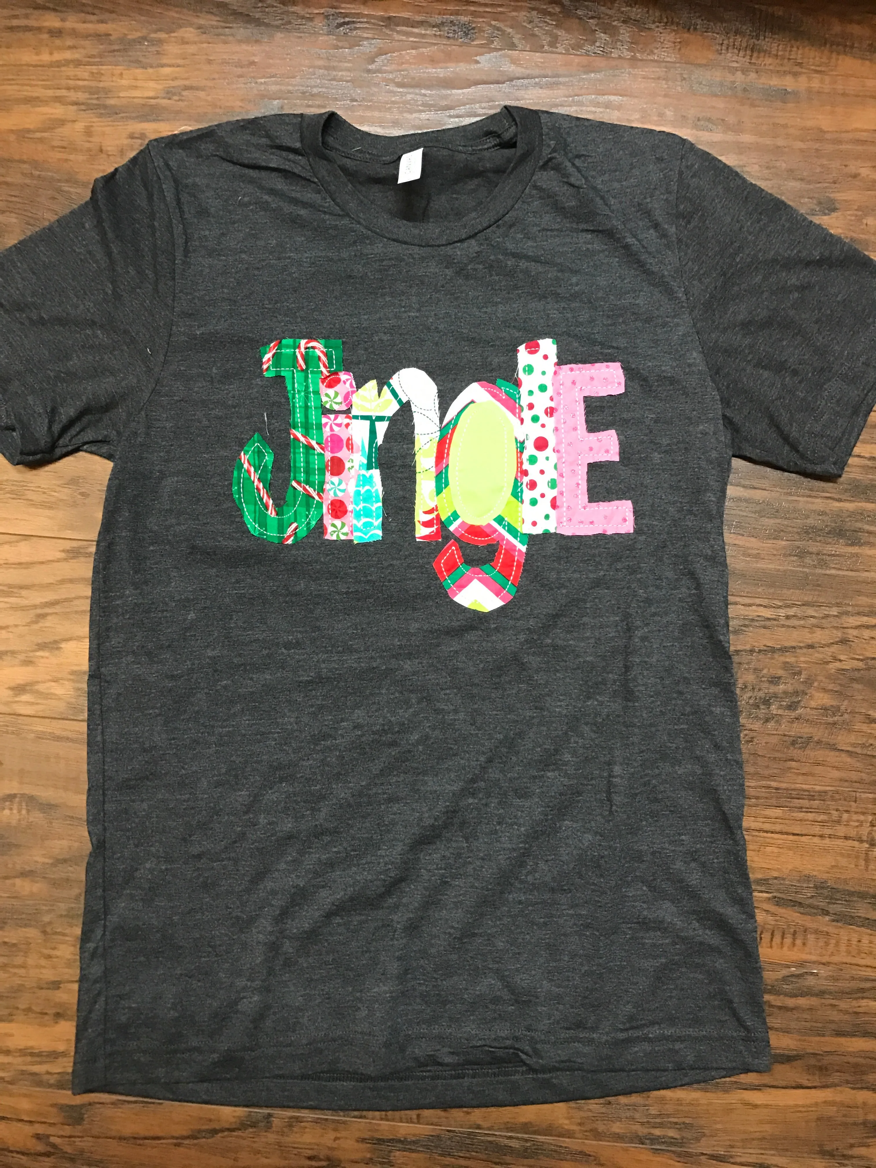 Jingle Shirt, Raggy Fabric Jingle Christmas Shirt