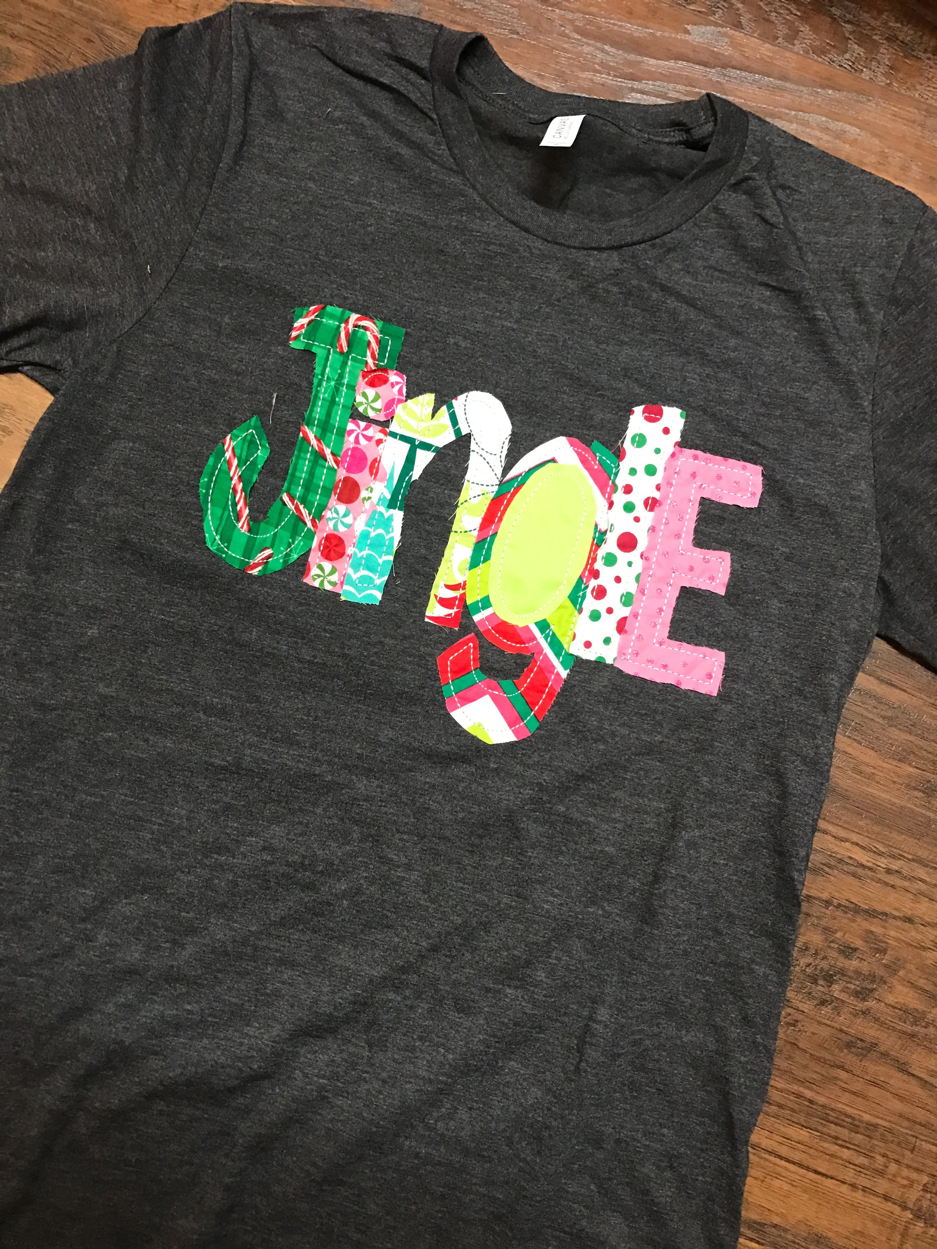 Jingle Shirt, Raggy Fabric Jingle Christmas Shirt