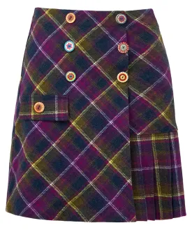 Joe Browns 8 Purple Joe's Favourite Checked Skirt