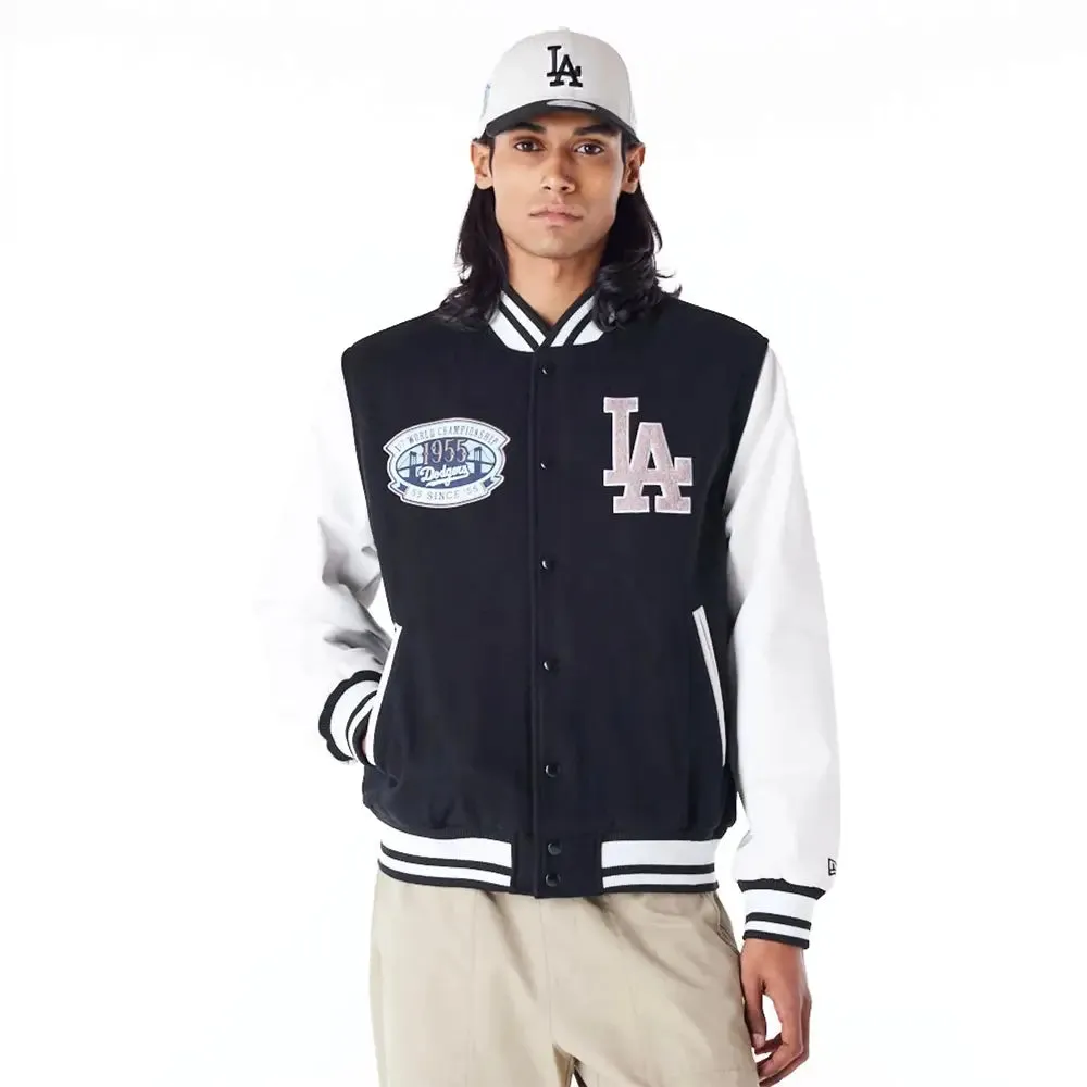 La Dodgers Mlb Patch Black Varsity Jacket