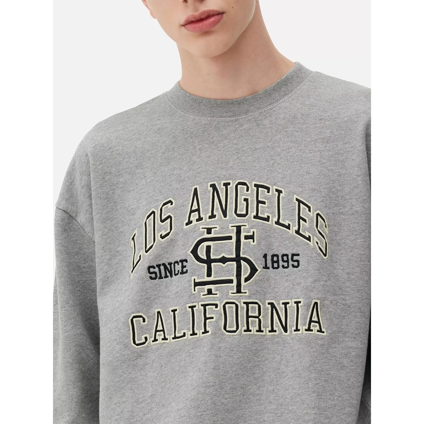 LA Grey Embroidery Detailing Sweatshirt