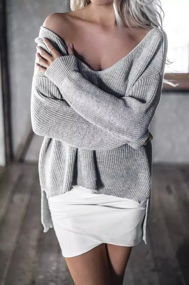 LANA Knit Off Shoulder Sweater