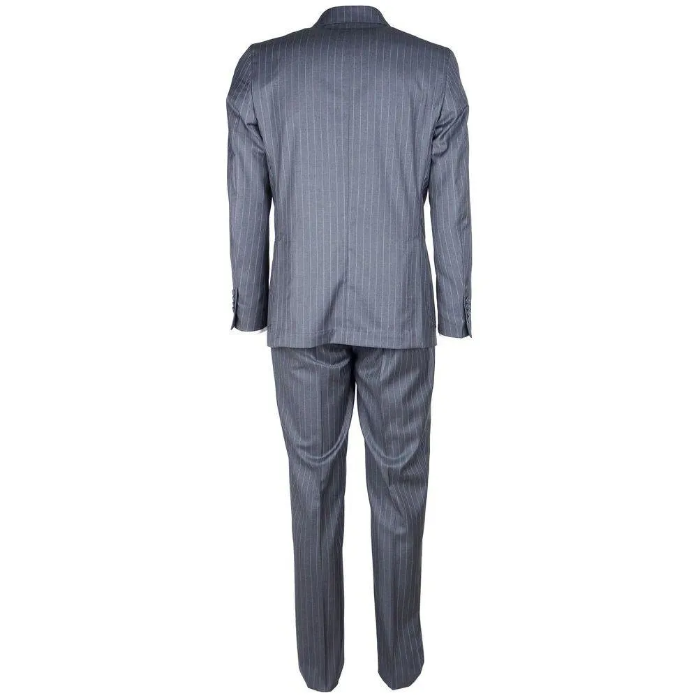 Made in Italy Gray Wool Vergine Suit