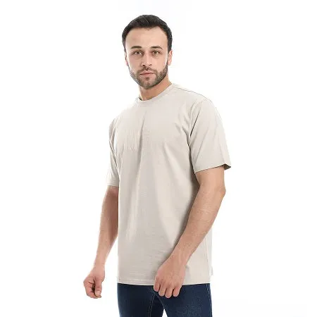 Men's Cotton T-Shirt - Casual and Comfortable - Beige