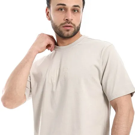 Men's Cotton T-Shirt - Casual and Comfortable - Beige