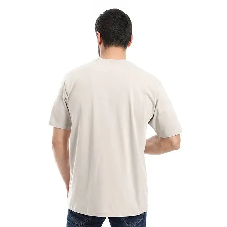 Men's Cotton T-Shirt - Casual and Comfortable - Beige