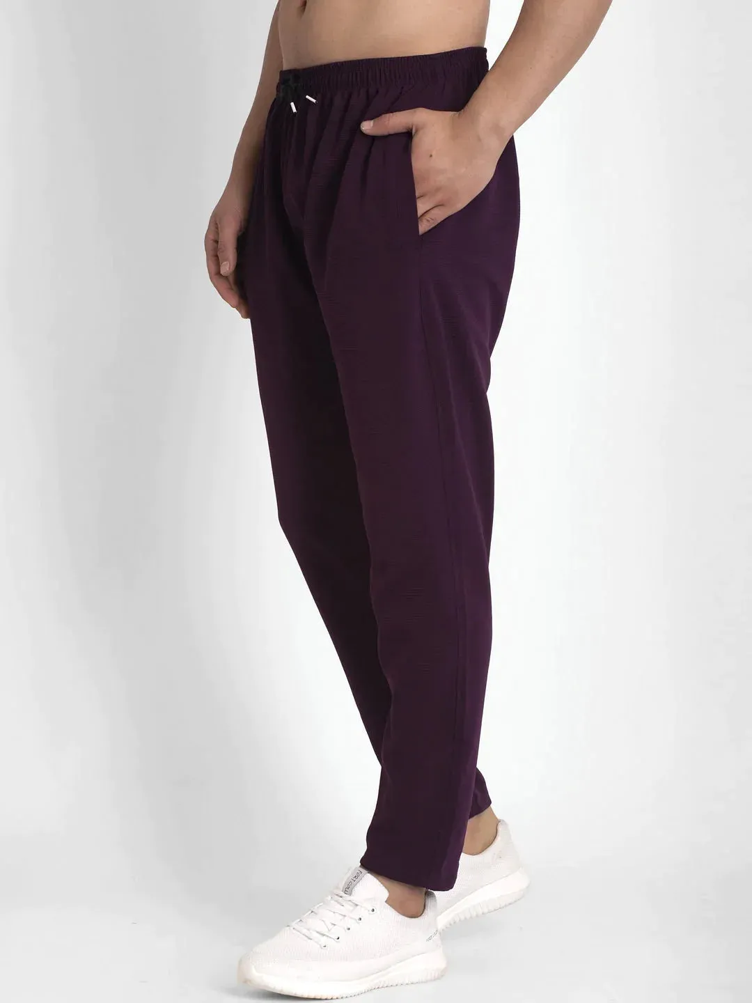 Men'S Purple Solid Track Pants