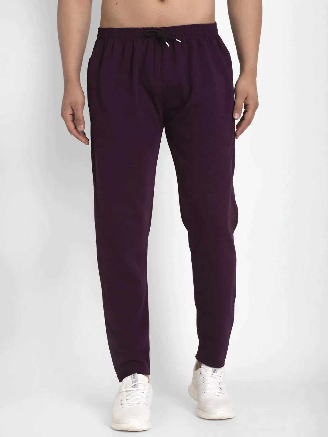 Men'S Purple Solid Track Pants