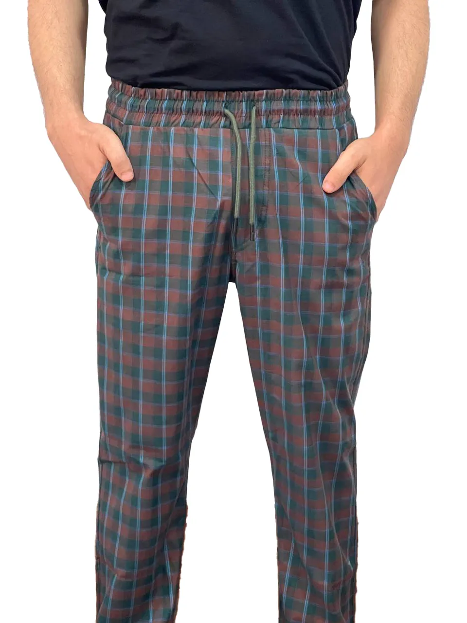 Men's Summer Check Pants - Brown