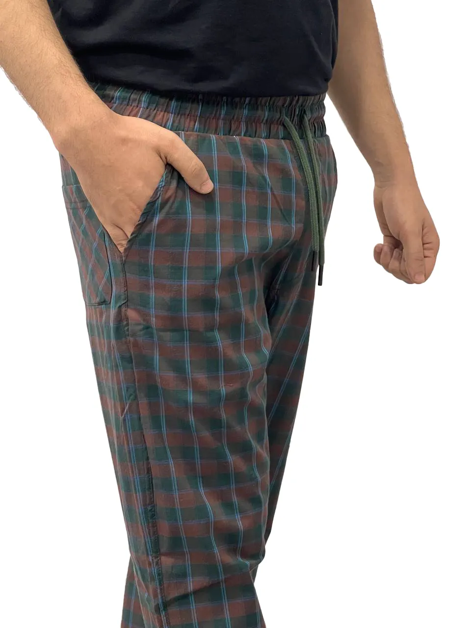 Men's Summer Check Pants - Brown